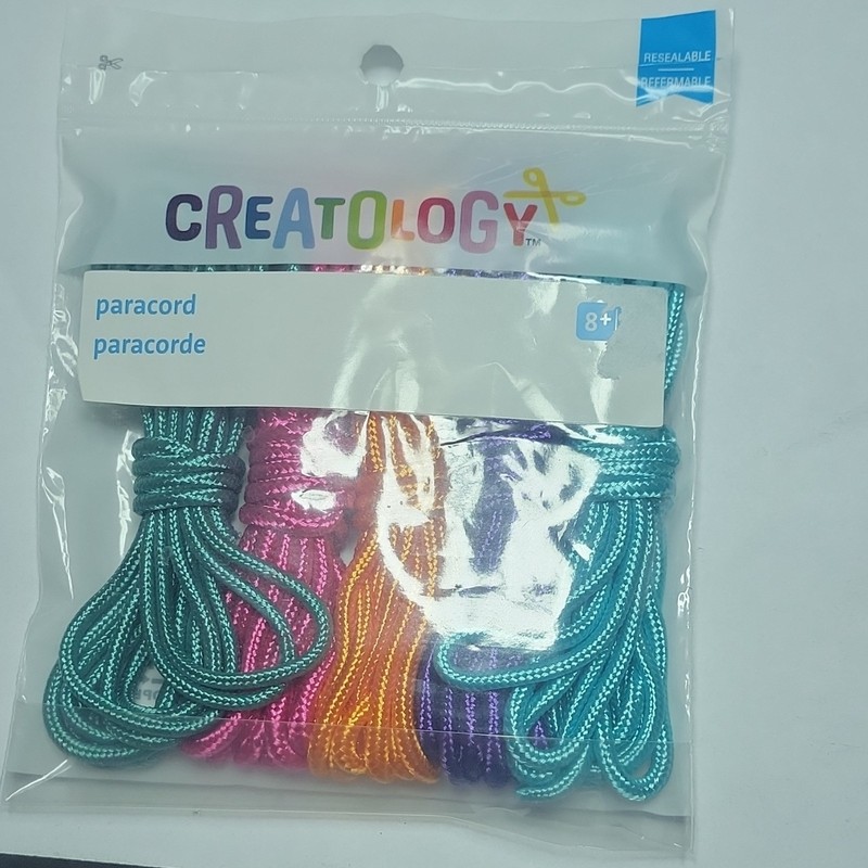 Creatology Nylon Paracord 5-Pack 4mm x 6in 550lb Multicolor Resealable