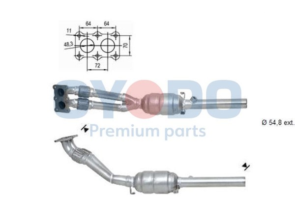 Oyodo Katalysator Passend FüR Audi A3 8L1 1.8 Seat Leon 1M1 Toledo II 1M2-image