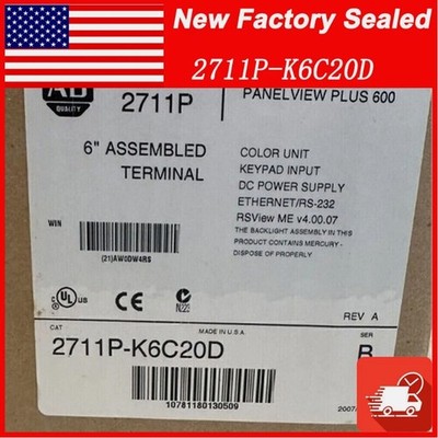 2711P-K6C20D /B NEW AB PanelView Plus 600 EtherNet KEYPAD DISPLAY HT 1PCS