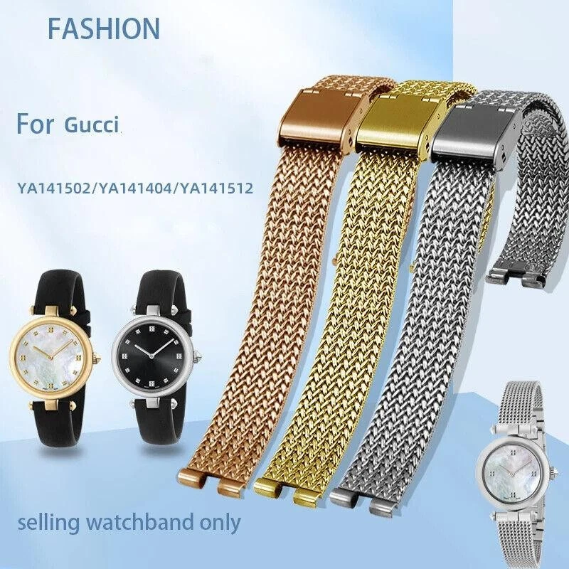 Cinturino orologio acciaio inox 14 mm per Gucci YA141504 141505 141512