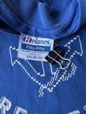 VTG 80s Side Creek Regatta Ad Promo Graphic Anchor Single Stitch Blue Tee 2XL