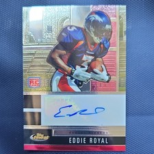 Topps 2008 Finest Eddie Royal Rookie Autograph #142 Denver Broncos NFL Card. rookie card picture