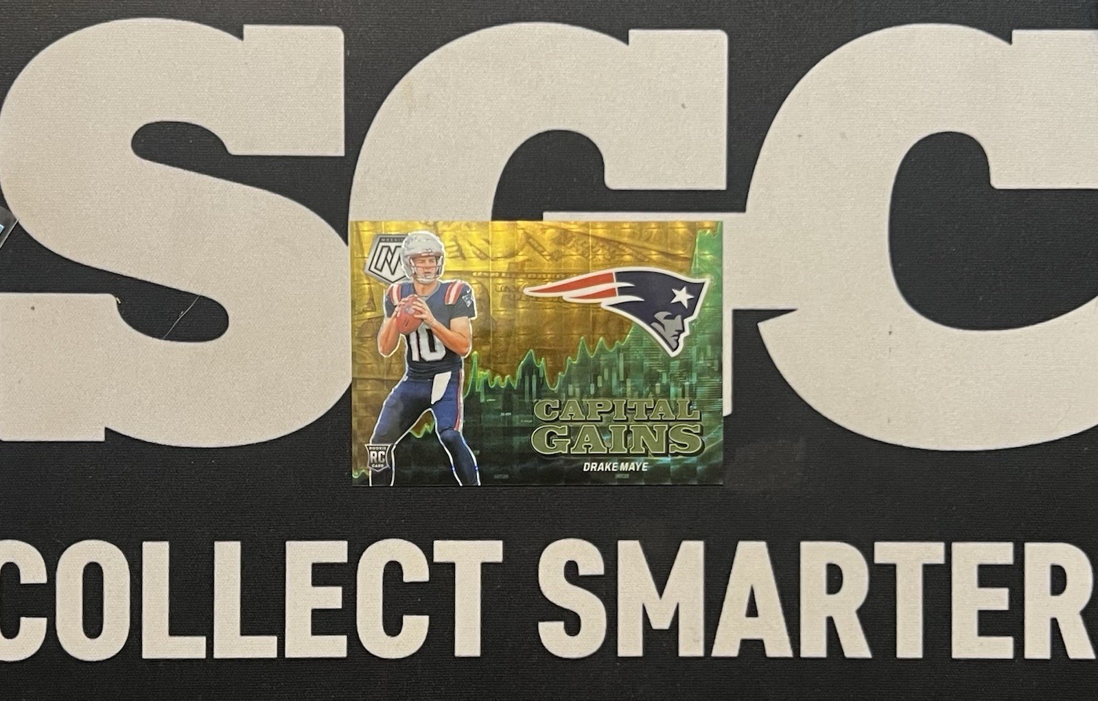 Drake Maye 2024 Panini Mosaic Capital Gains RC Mosaic GOLD 01/10 Rookie RARE MVP