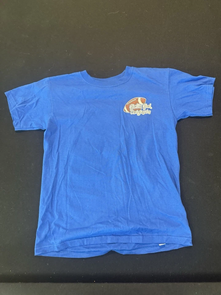 Женская девочка девочка тачдаун футбол коротким рукавом синий футболка верхний размер большой - Изображение 2 из 3