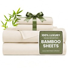 Love's cabin 4 Piece Queen Sheet Set, 100 Rayon Derived from Bamboo, Cooling