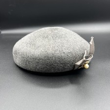 Glenover Hat Womens One Size Gray Wool Felt Bow Pearl Rhinestone Henry Pollack