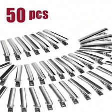 50PCS Silver Alligator Hair Clips, Metal Single-Prong Clips for Bow-Making Craft