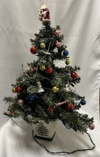 2004 Spode 24" Christmas Tree Teleflora with Santa Topper And Ornaments WORKS 