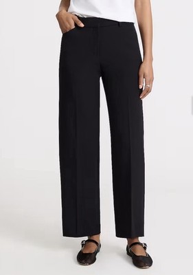 Express Editor Studio Stretch Twill Mid Rise Slim Trouser Pant Black Size 2L NWT