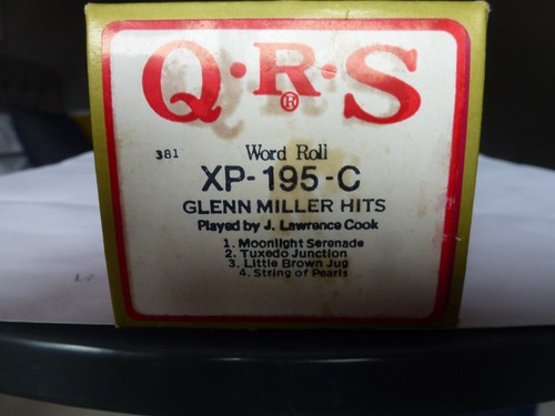 PIANOLA WORD ROLL. LARGE EXT PLAY.GLEN MILLER HITS 4 SONGS P/B J. LAWRENCE COOK
