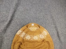 Nordic Store reykjav k iceland Hand Knitted Wool Pattern Yellow Sweater Vintage
