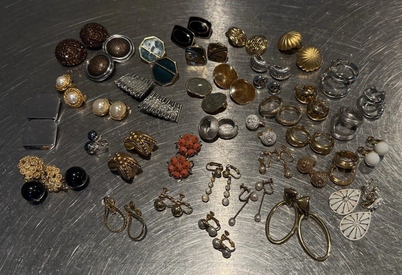 Designer Signed Costume Jewelry Clip Earrings Lot - No Reserve - 1 lb 2+oz
