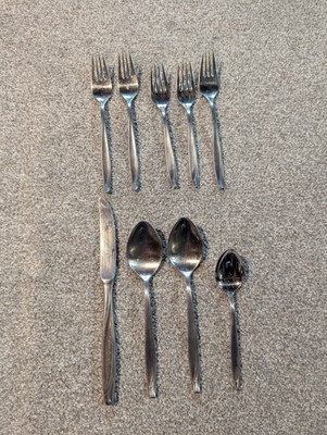 Roneusil Flatware Set Lot Forks Knife Spoons Germany Vintage