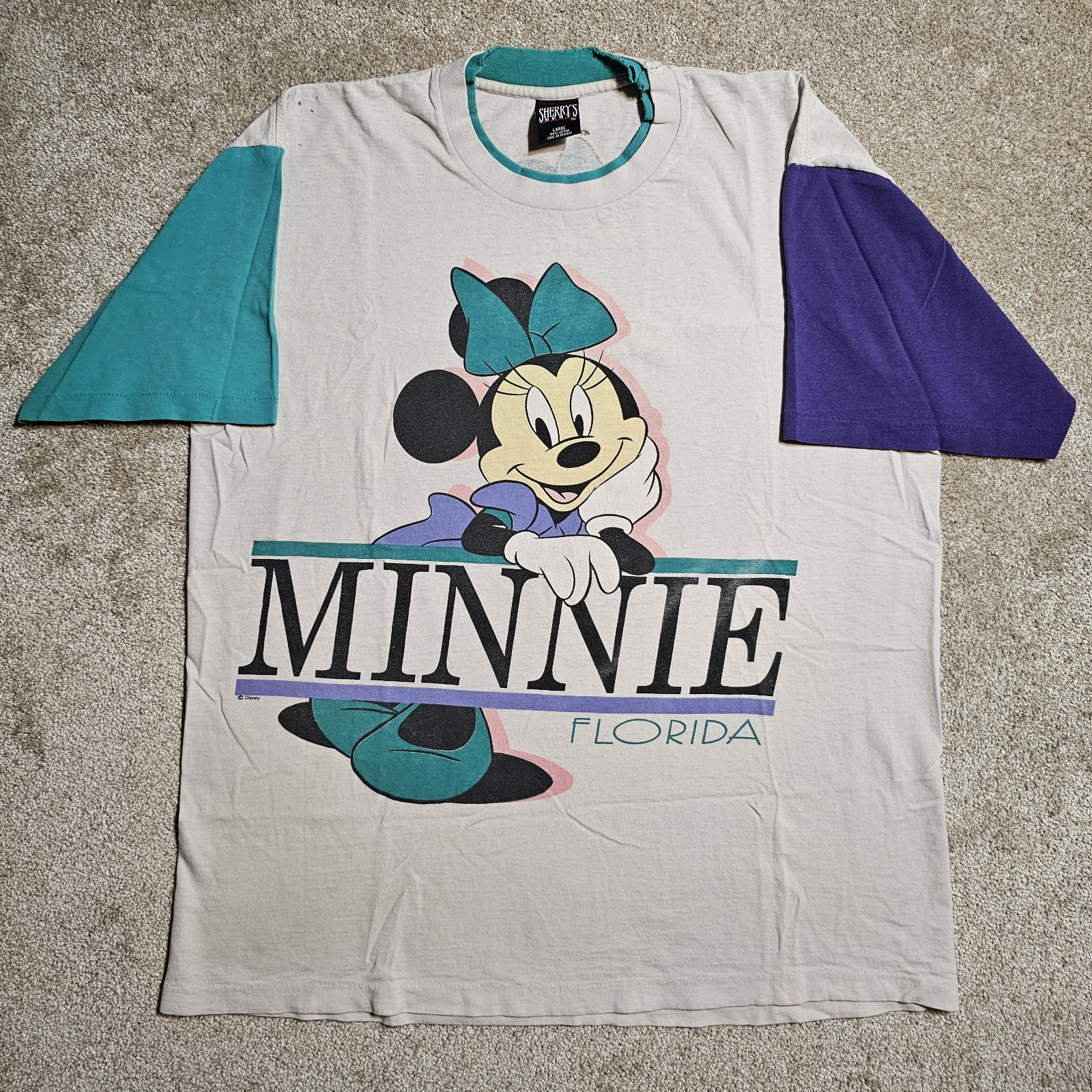 Vintage 90s Minnie Mouse Florida T-shirt Mens XL Single Ironic Disneyland Grunge