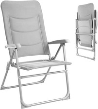 Gartenstühle Hochlehner Klappstuhl Alu Aluminium Garten Stuhl Camping 150kg Grau