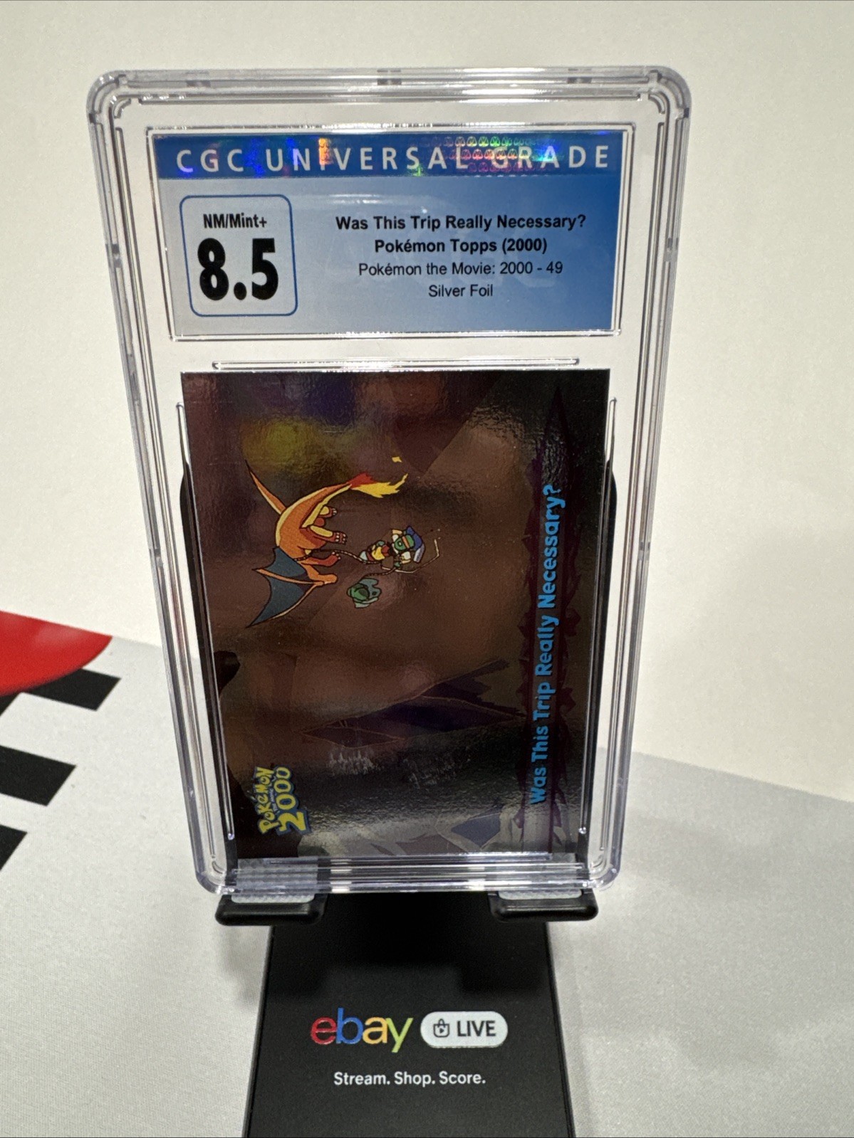 Topps 2000 Pokémon Movie Card Was This Trip Really Necessary 49 CGC 8.5 NM/Mint+