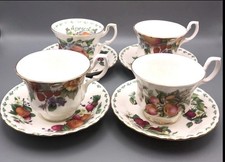 Vintage Royal Albert Covent Garden Fruit Series Cup & Saucer Set x4 Mixed