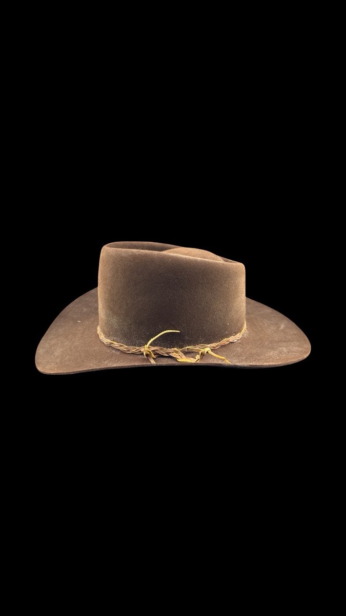 Vintage STETSON Wide Brimmed Brown Felt Cowboy Hat 3/8 📦