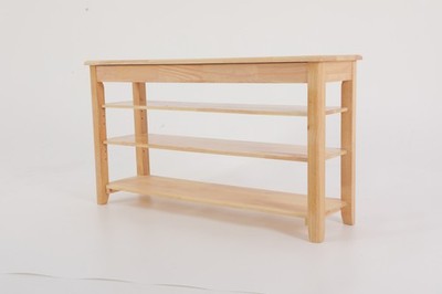 3-Tier Wooden Shoe Storage Bench Shoe Rack Bench 100x56x30CM Log Color