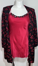 Vintage Y2K Victoria  s Secret 100 Silk Chemise Nightgown  Heart Robe Set M/L