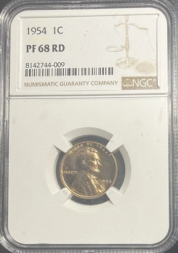 1954 Lincoln Cent NGC PF68 RED