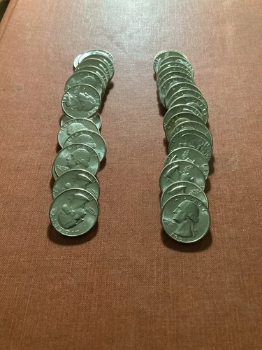 1961-D Choice BU Roll of 33- 90 % Silver Washington Quarters- No Reserve