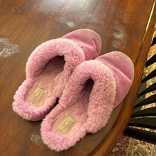 UGG Fluffette Pink Shearling Suede Slip-On Women's Slippers US Size 7