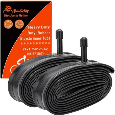 Fahrradschlauch 24 Zoll, 2 Stück, 24x1.75, 1.95, 2.125, 2.25, Schrader, Butyl