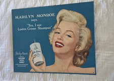 1993 MARILYN MONROE - LUSTRE-CREME SHAMPOO AD 12.5"X16" TIN SIGN MADE IN USA