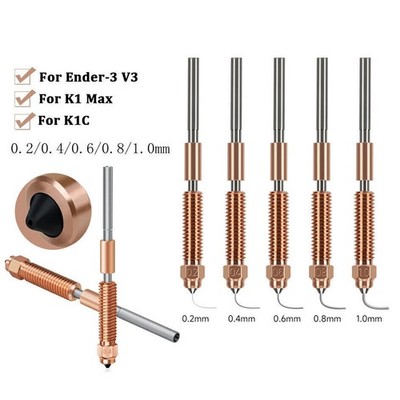 0.2mm-1.0mm K1C Nozzle Quick-Swap Nozzles for Ender-3 V3 K1C K1 Max 3D Printer ~