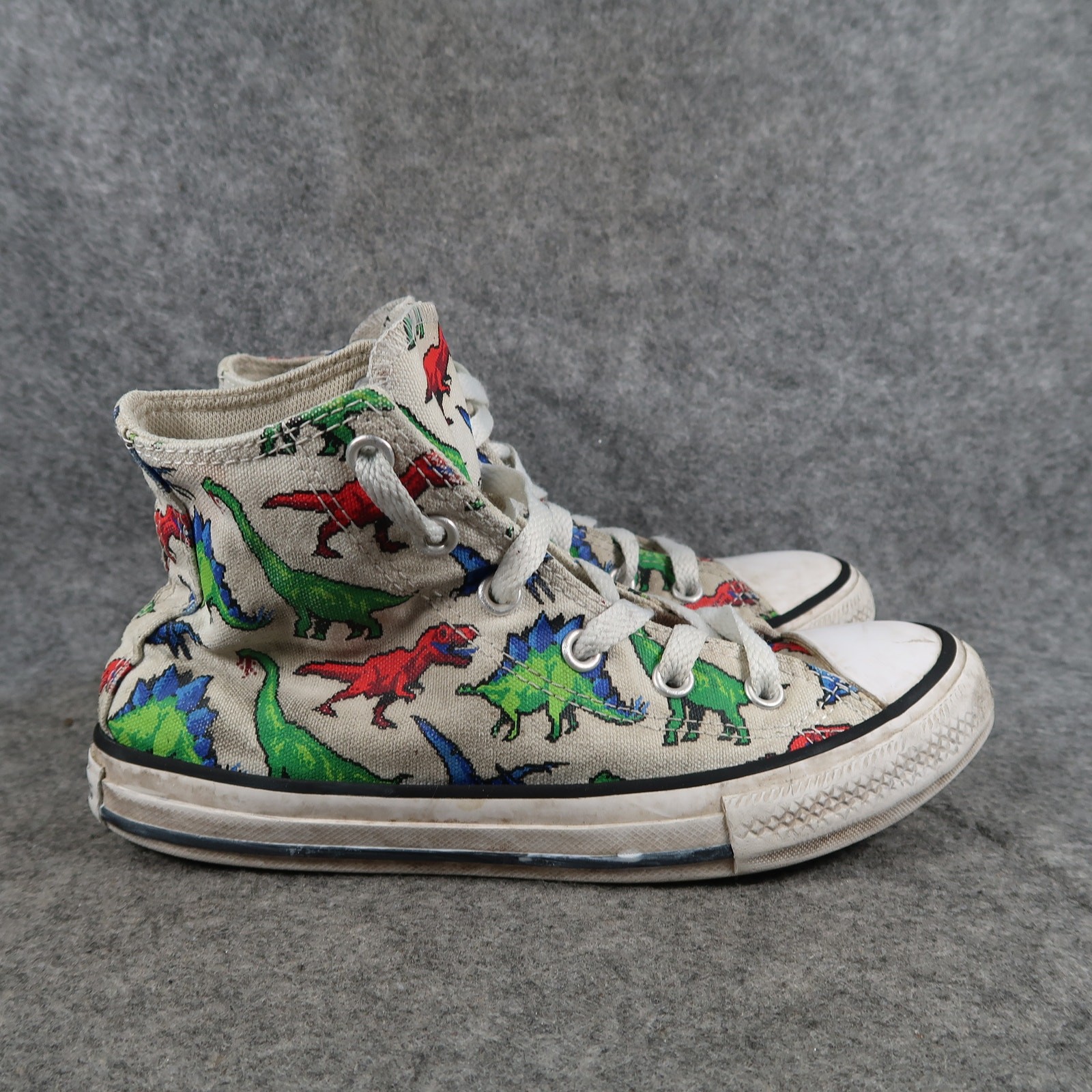 Converse Shoes Junior 1 Chuck Taylor All Star High Top Sneakers Dinosaurs Canvas