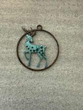 Handmade Wooden Deer Christmas Tree Ornament - New - 4x4