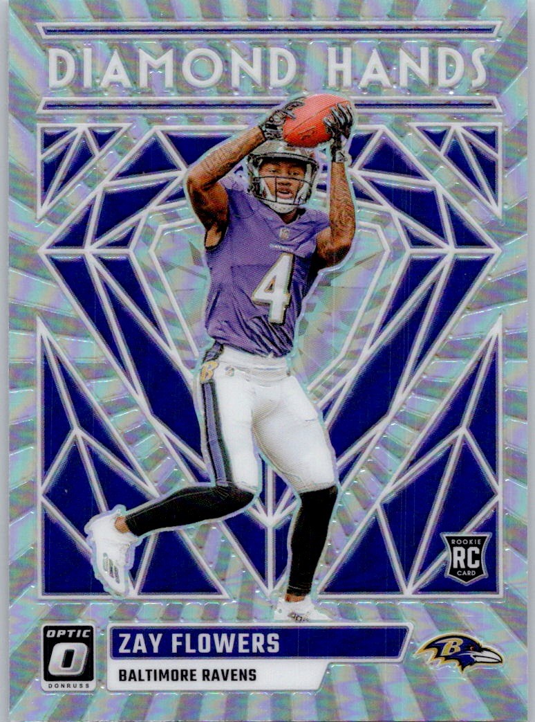 2023 Donruss Optic Diamond Hands #DH-ZF Zay Flowers Baltimore Ravens