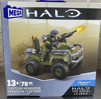 Halo The Series MEGA Building Kit Fleetcom Mongoose Vehicle & Action Figure 2023