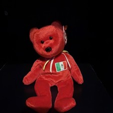 Ty Beanie Babies Osito Red Bear Mexican Flag Retired Original 1999 Ages 3-11