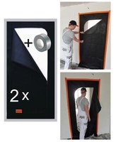2X BautüR StaubtüR Staubvorhang StaubschutztüR Schmutzschleuse Staubs+ Klebeband