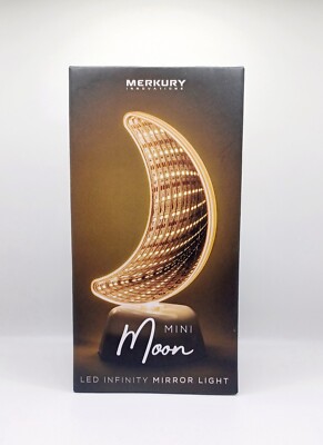 Merkury Innovations Mini Moon LED Infinity Mirror Light 7.5'' Battery Operated