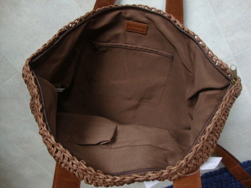 New Croft & Barrow Women's Scallop Straw Shopping Totes Variety Colors - Picture 12 of 13