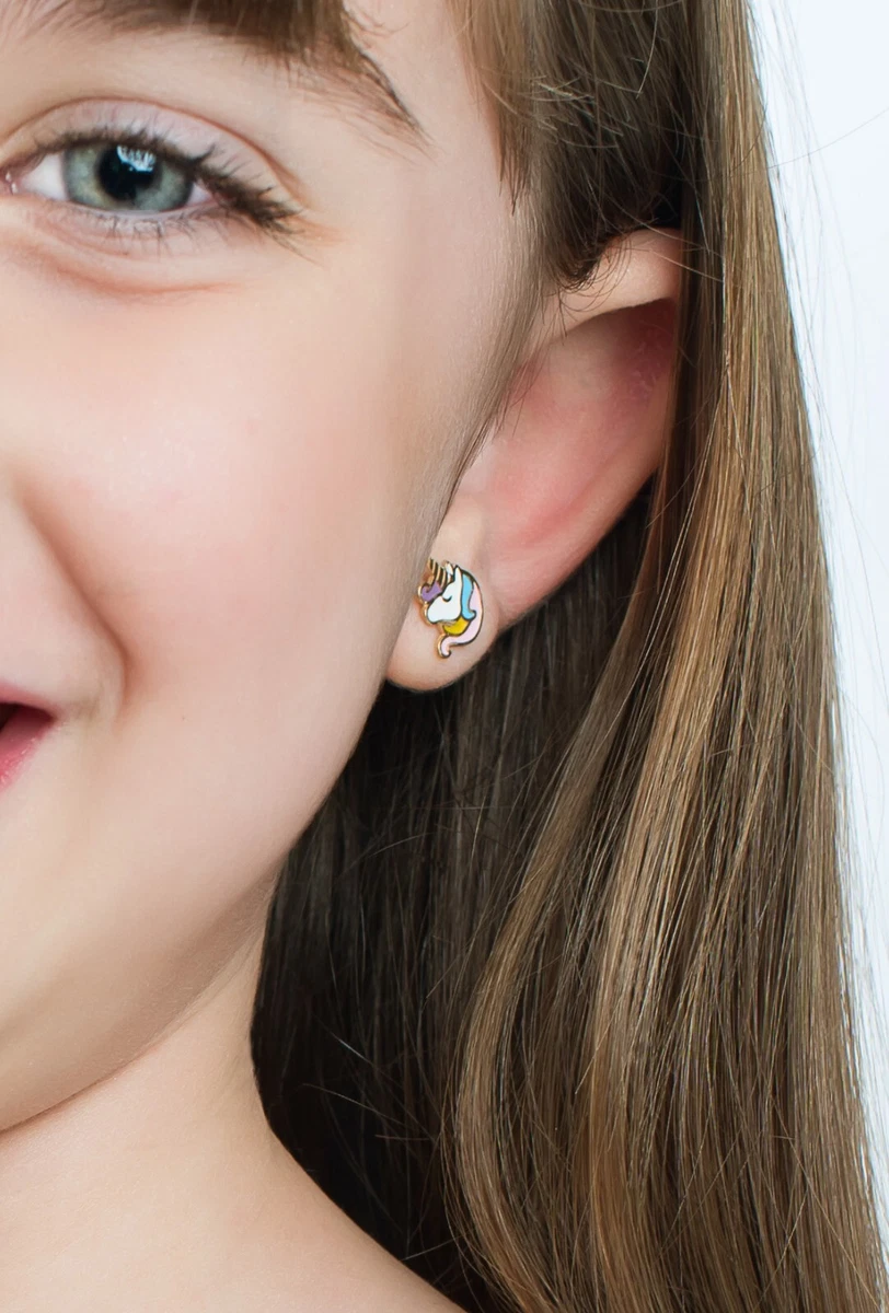 14 karat 2024 gold unicorn earrings