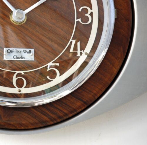 NUEVO 27cm Reloj de Pared Estilo Mediados de Siglo - Estilo Retro Vintage Cromo Francés Regalo - Imagen 4 de 4