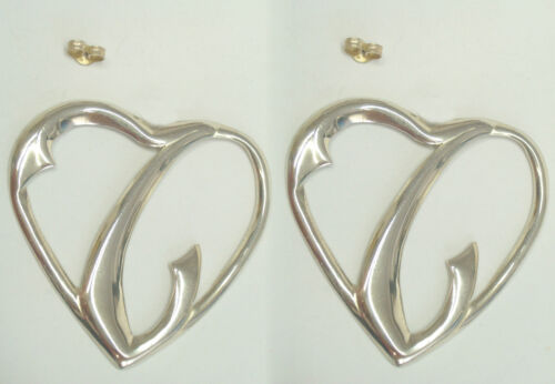 Heart Shaped Initial 'T' Silver 925 Stud Earrings