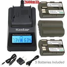 Kastar 3 Battery  Fast Charger kit for Canon BP-511 BP-511A BP511 BP511A CB-5L