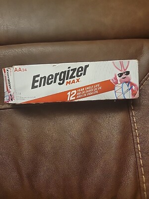 Energizer Max 12 Year Shelf Life AA24 Pack  1.5V. E91DP-24 Alkaline Batteries.