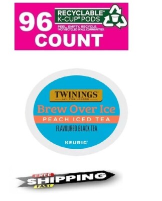 Keurig Twinings Brew Over Ice Peach Flavored Iced Tea K-cups 96 Count  