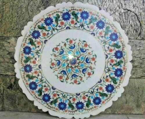 Pietra Dura Inlay Marble Center Coffee Table Top Handmade Home Decor 2' - Picture 2 of 5