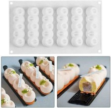 Moule silicone 6 éclairs finger boules concave 3D individuel pâtisserie chocolat