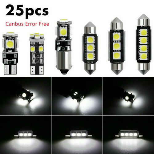 25pc For BMW X5 E70 M 2007-2013 Full White LED Lights Bulbs Kit Set Car Interior - Imagen 4 de 12