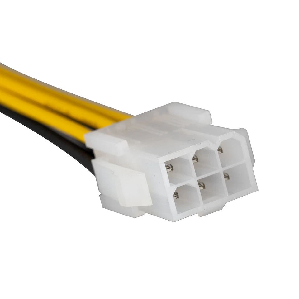 3 Pack 6pin to 8pin PCI-e Video Card Power Supply Cable Adapter Plug 19cm Lead - Image 4 of 4