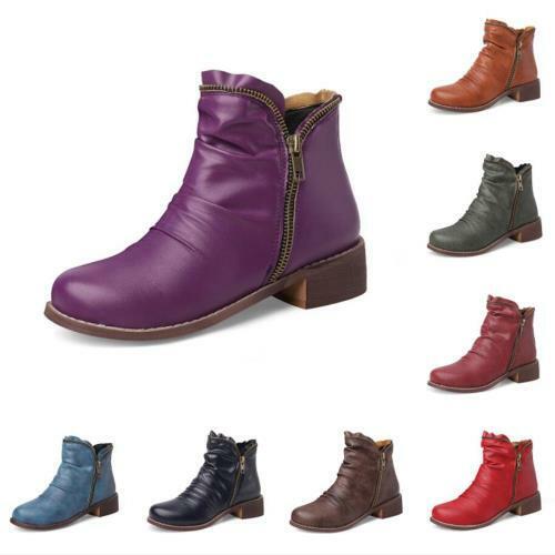 Stivaletti casual donna punta rotonda tacco basso Chelsea 50 51 52 53 54 outdoor D - Foto 1 di 22
