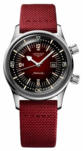 Longines Legend Diver Red Dial Automatic Mens Watch 36mm Ref#L3.374.4.40.2 - Picture 2 of 8